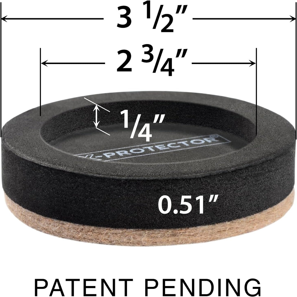 Felt Furniture Sliders for Hardwood Floors X-PROTECTOR 8 PCS 3 ½” - Furniture Slider with Unique Design - Heavy-Duty Furniture Movers for Hard Surfaces - Felt Sliders - Move Your Furniture Easily!