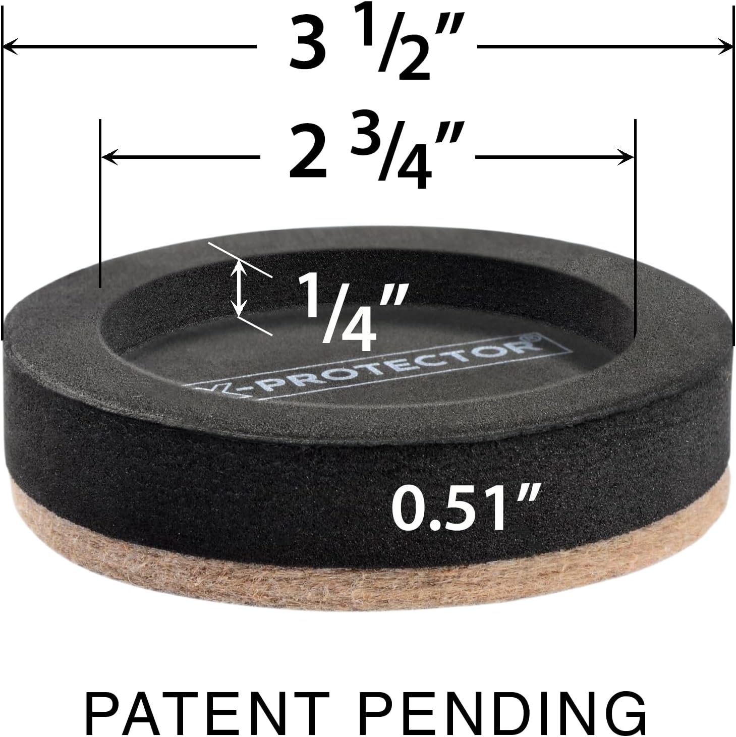 Felt Furniture Sliders for Hardwood Floors X-PROTECTOR 8 PCS 3 ½” - Furniture Slider with Unique Design - Heavy-Duty Furniture Movers for Hard Surfaces - Felt Sliders - Move Your Furniture Easily!