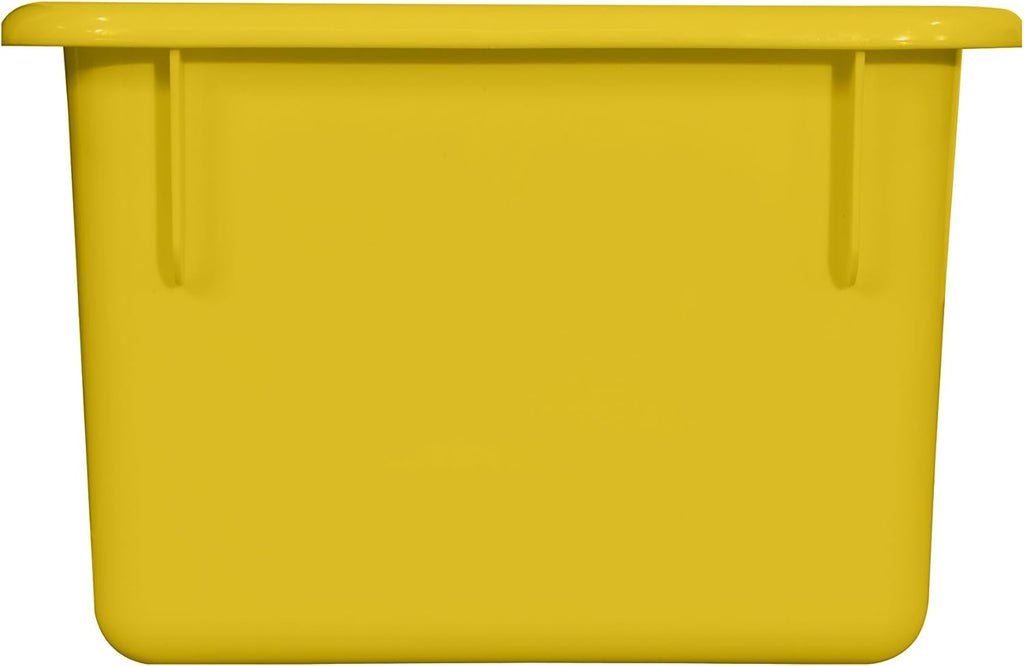 Wood Designs Cubby Storage Bin, Heavy Duty Plastic Containers for Kids Yellow Cubby Tray Set of 25
