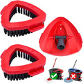 2 Pcs Mop Scrub Brush Head and 1 Mop Base Part Replacement for EasyWring 1 Tank System, Hard Bristle Cleaning Brush for Bathroom Kitchen Tile