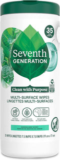 Seventh Generation Multi-Surface Cleaning Wipes, Garden Mint Scent, Cuts Grease & Grime, 35 Wipes