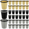 Maxdot 36 Pcs Bathroom Trash Cans Bulk 2 Gallon Small Waste basket Round Garbage Can Plastic Trash Bin Small Container for Home Dorm Kitchen Office Living Room Study Compact Spaces(Black, Beige, Gray)