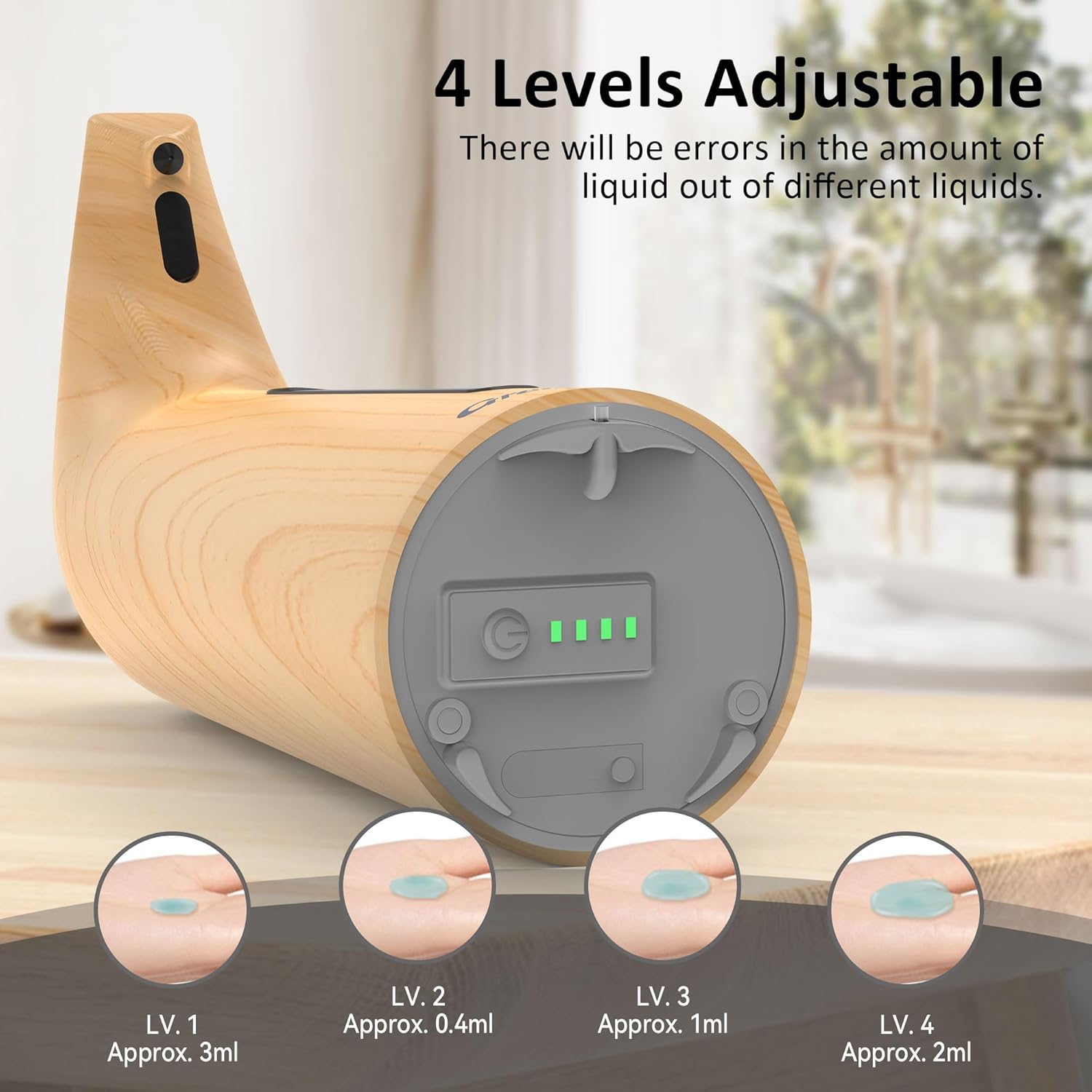 Convenient Automatic Soap Dispenser,4 Adjustable Levels Touchless Hand Sanitizer Pump with Infrared Sensor, 400 ml Countertop Electric Soap Dispenser for Bathroom,Kitchen