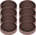 Non Slip Furniture Pads, 2.5” Round Rubber Caster Cups, 8 Pcs Furniture Coasters, Anti-Slip Gripper, Anti Slide Furnitures Feet Floor Protectors for Bed Couch Stoppers - Brown