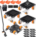 Furniture Movers with 4 Wheels,Heavy Duty Furniture Lift Mover Tool Set with 2000 lbs Load Capacity, Easy Sliders Dolly with Removable Side Guards&Brake, for Moving Appliance,Sofa etc