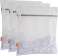 Polecasa 3Pcs 16 x 20 Inches Extra Durable 125g Diamond Mesh Laundry Bags with Sturdy Zipper for Delicates, Protect Clothes in Washing Machine, Laundry Room Essentials for College, Dorm (3 Large)