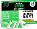 Rockin' Green Deep Cleaning and Deodorizing Tablets for Dishwashers, Washing Machines, and Garbage Disposals, Removes Odor and Residue (Dishwasher Cleaning Tablets, 24 Pack)