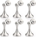 Probrico Brushed Nickel Magnetic Door Stoppers for Bottom of Door, Stainless Steel Magnet Door Catch Door Stops to Keep Door Open, Heavy Duty Door Holder, Wall and Floor Mounting, 6 Pack