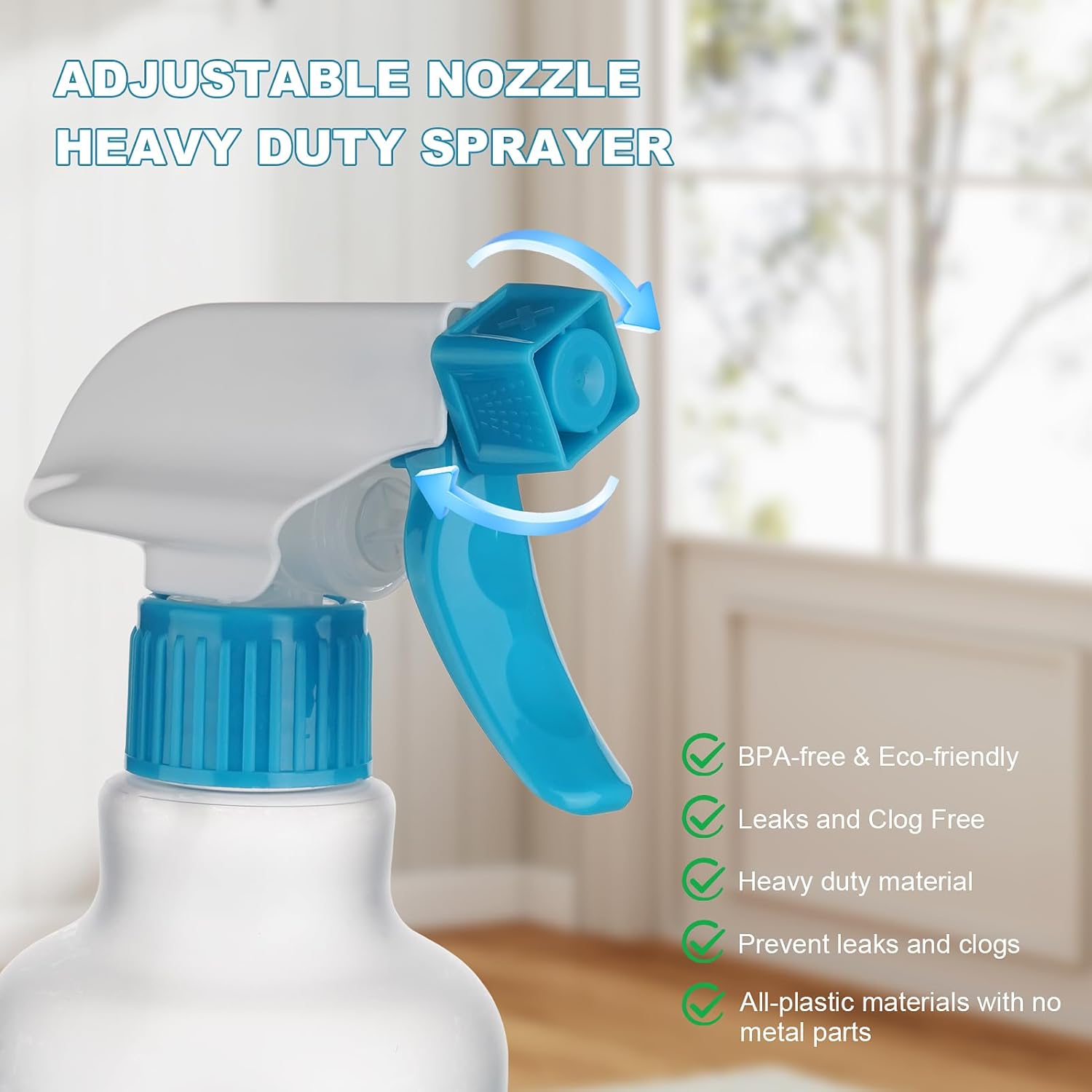 Spray Bottles 16.9oz/500ml Plastic Spray Bottle for Hair Mist/Stream Empty Spray Bottle Heavy Duty Refillable Containers for Cleaning Solutions, Plants Gradient 2 Pack (Blue)