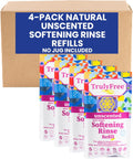 Truly Free Fabric Softening Conditioner for Clothes| Safe for Babies & Kids with Sensitive Skin | Plant-Based | Includes 4 Refills | Unscented Rinse(200 Loads)