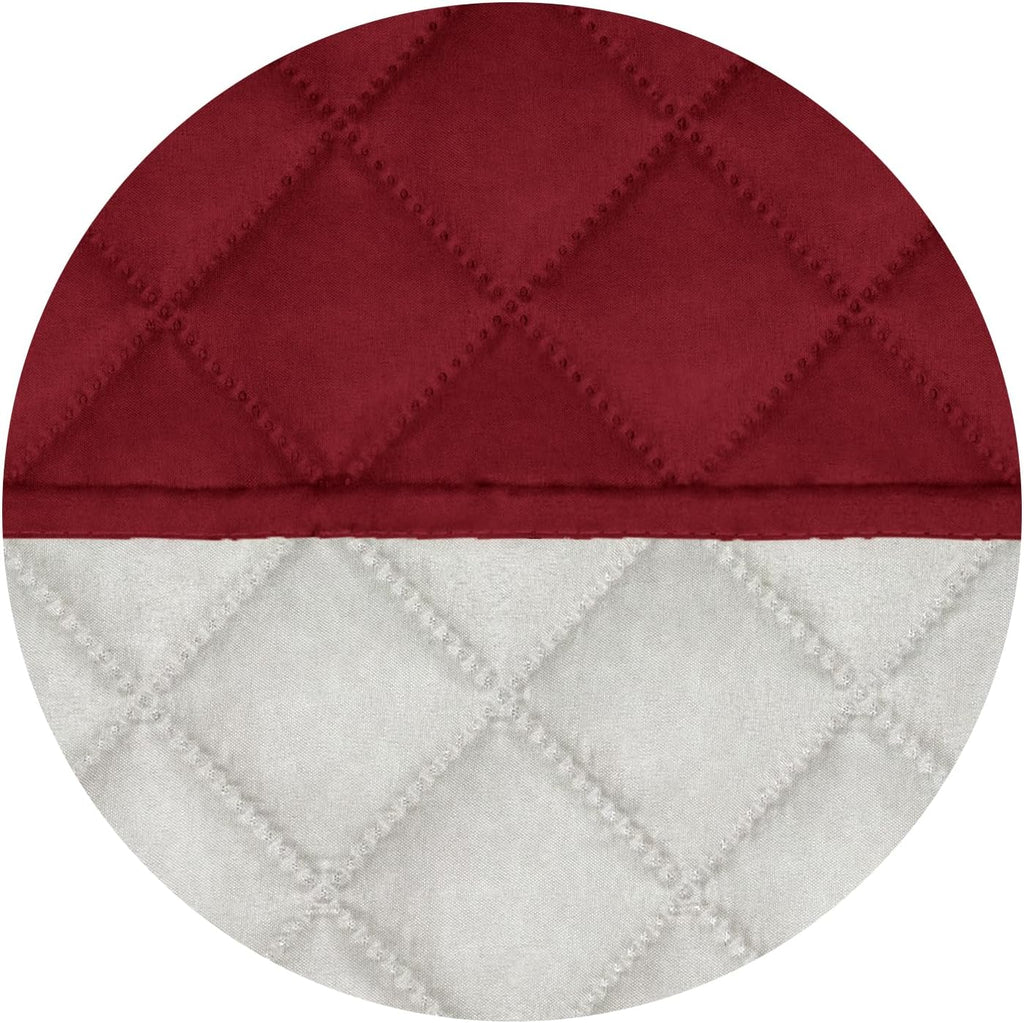 PureFit Reversible Quilted Sofa Cover, Water Resistant Slipcover Furniture Protector, Washable Couch Cover with Non Slip and Elastic Straps for Kids, Dogs, Pets (Small Recliner, Red/Ivory)