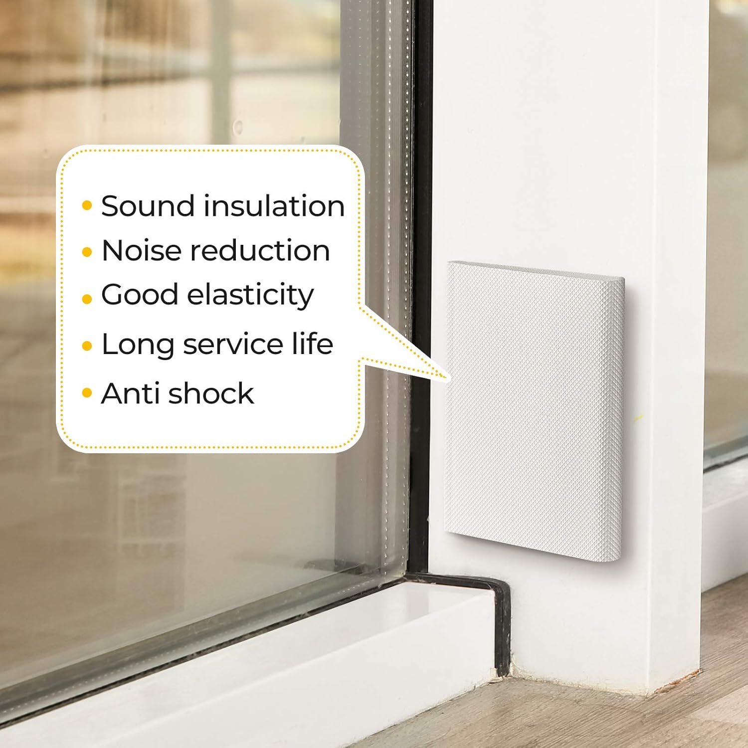 Zonon 64 Pieces Door Corner Seal Weatherstripping Exterior Door Frame Seal Draft Stopper Adhesive Corner Pads for Weather Stripping and Draft Protection (White)