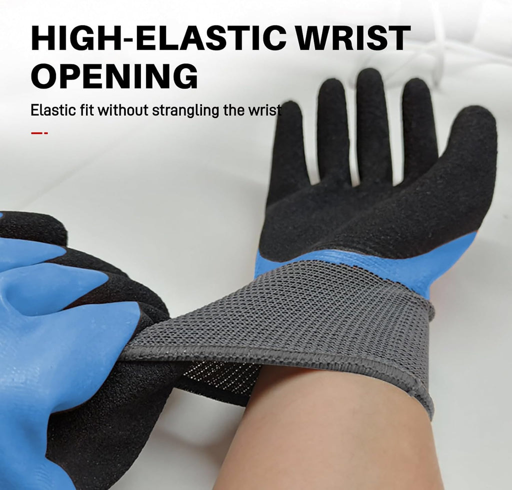 Electrician Gloves 1000V High Voltage,Double Insulated Electrical Gloves For Men,Rubber Safety Work Gloves (Blue,Large)