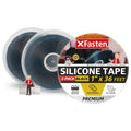 XFasten Self Fusing Silicone Tape Waterproof Black – 1" x 36 Feet (3-Pack 108ft), Self Amalgamating Tape, Silicone Rubber for Plumbing, Sealing Pipes, Hose Repair, Outdoor Coax and Electrical Cables