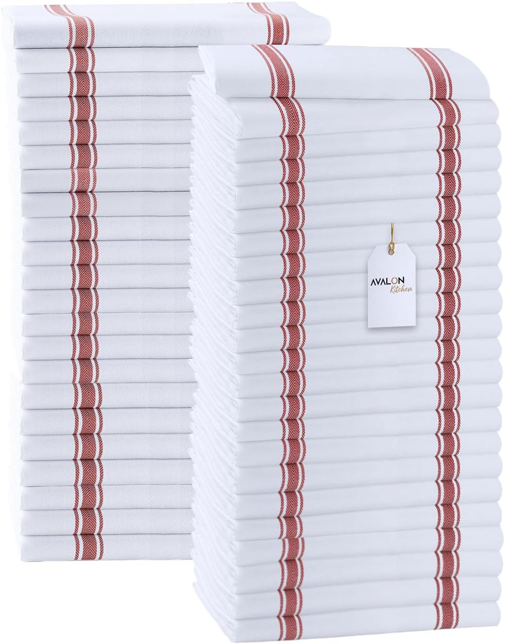Dish Towels Set (Value Pack of 45) Size 15x25 Inch, 100% Cotton Soft & Absorbent Linen Kitchen Towels, Tea Towels, Reusable Cleaning Cloths for Household Cleaning (Red)