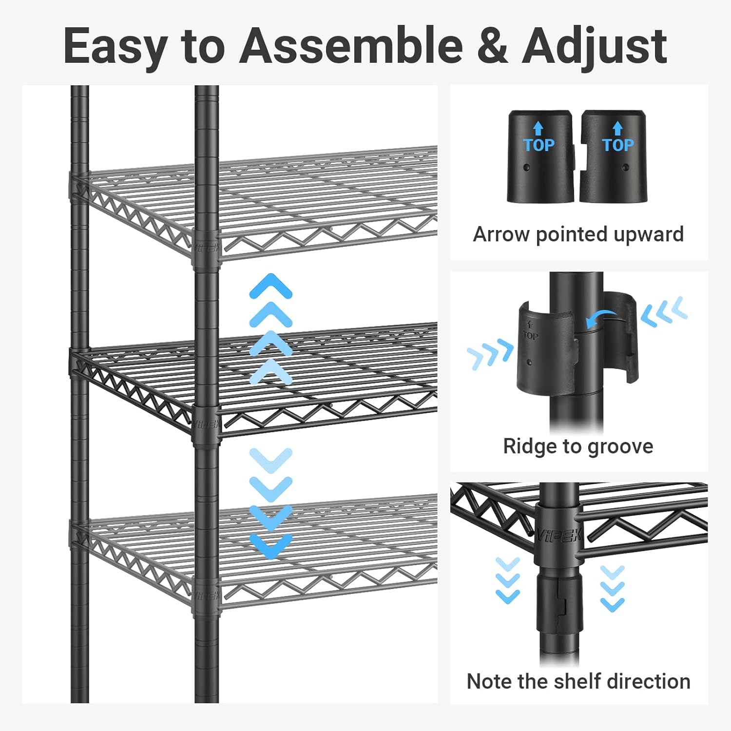 VIPEK Classic V6 Wire Garment Rack 5 Tiers Heavy Duty Clothes Rack for Hanging Clothes, Wardrobe Racks Compact Large Metal Clothing Racks Freestanding Closet Storage Racks, Max Load 850LBS, White
