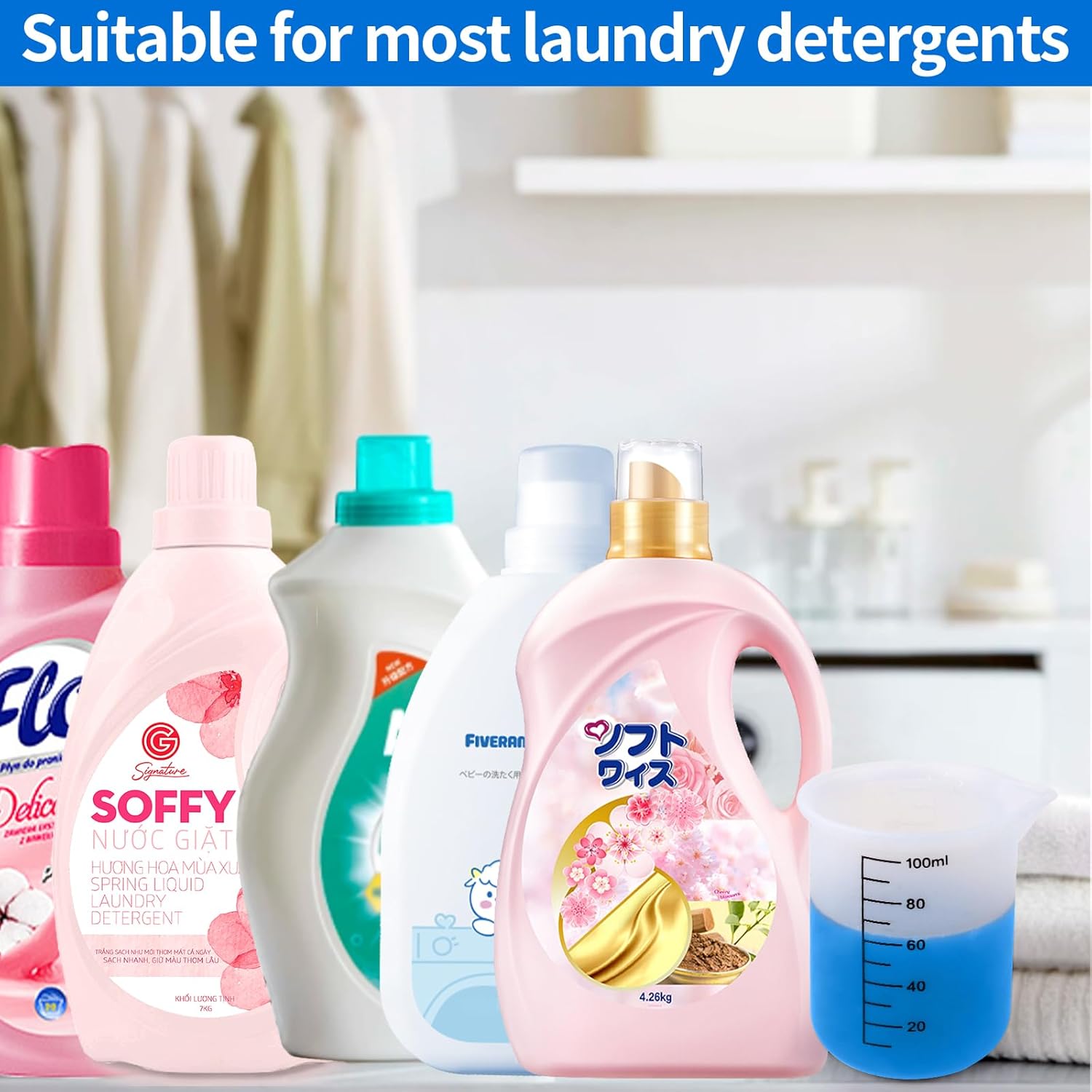 Laundry detergent cup,silicone laundry detergent measuring cup,washable laundry measuring cup for liquid detergent,2pcs cup measuring cup,No More Mess or Leaks