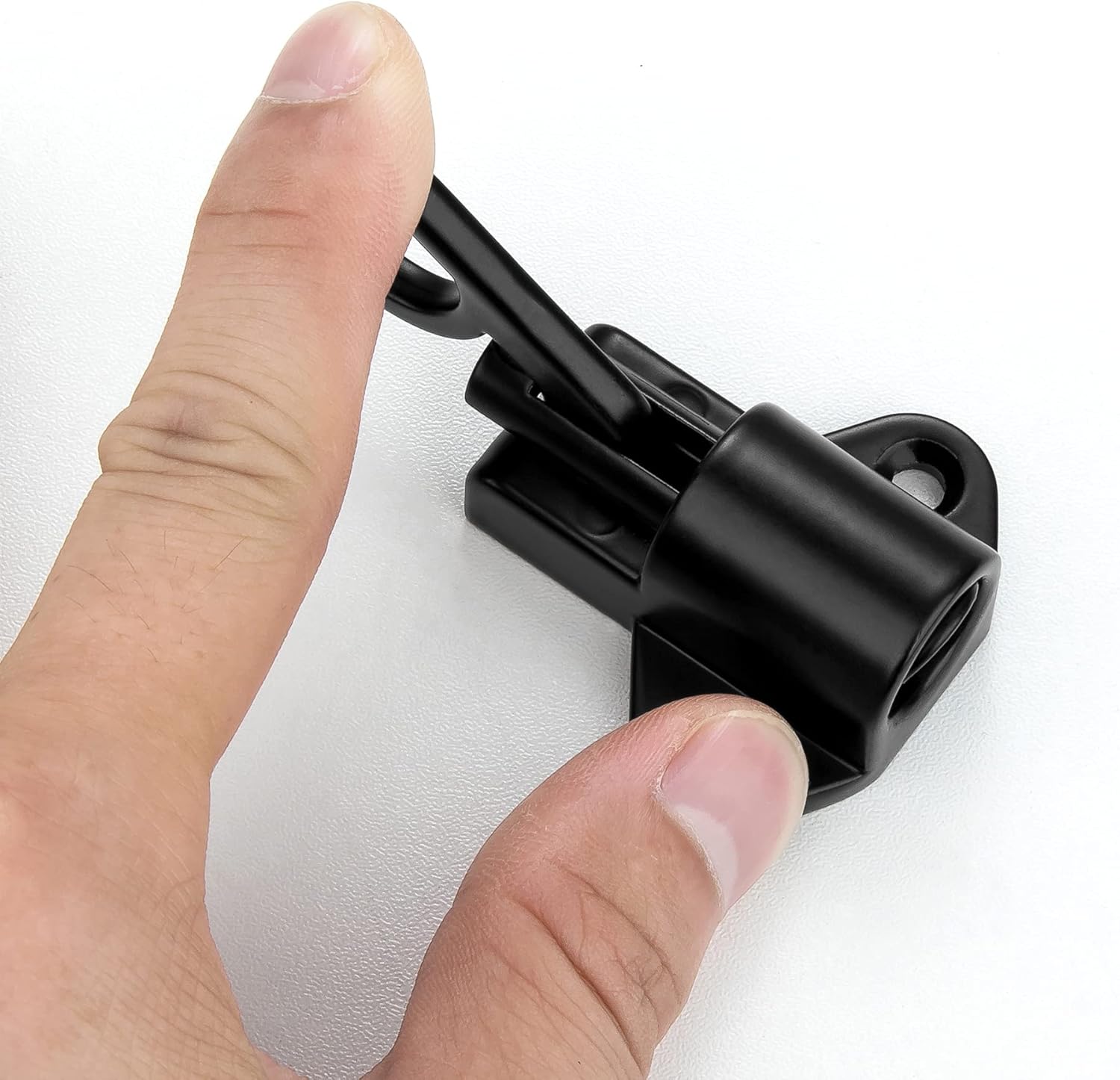 7 Packs Self-Closing Latches，Black Spring Door Lock，Resilient Bolt Latch Aluminum Alloy Safety Automatic Spring Barrel Slide Door Lock with Screws,Used for Gate,Window and Cabinet etc