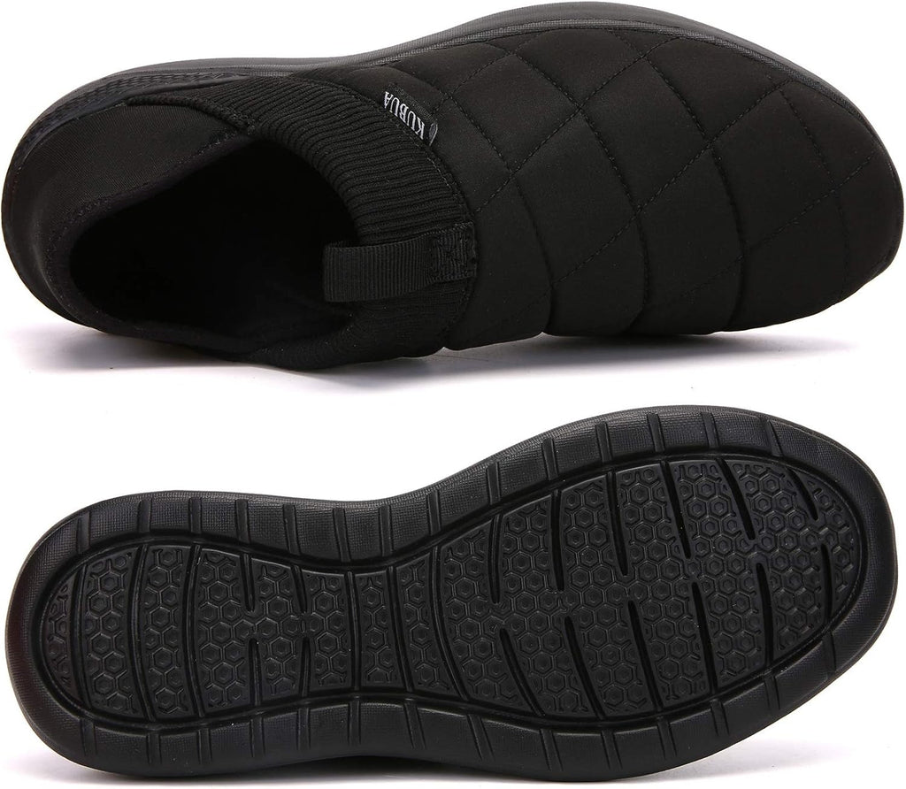 KUBUA Slippers for Men and Womens Indoor House Shoes Plush Slip on Outdoor Garden Loafers