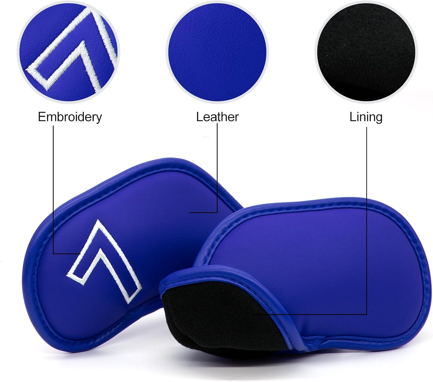 Montela Golf Iron Covers,Golf Iron Head Covers Leather Golf Iron Covers Set 9pcs Golf Iron Headcovers,Golf Club Head Covers for Iron Club Fit All Brands Titleist,Callaway,Taylormade