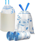 VOK 4 Gallon Trash Bags Drawstring, 4 Gallon Garbage Bags, Small Trash Bags for Office, Kitchen, Bedroom Trash Cans, Colorful and Sturdy Small Garbage Bags with Beautiful Flower Printed, 78 Counts