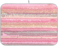 Pink Gold Stripe Dish Drying Mat for Kitchen Countertop 16x18 Rectangle Small Drying Mat Reusable Quick Dry Dish Sink Absorbent Mats Dishwasher Easy Clean Decorative Home Decor Essentials