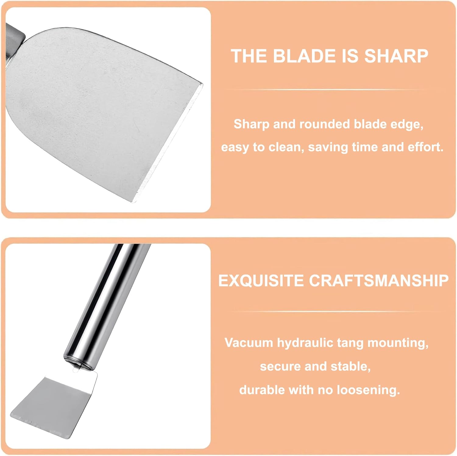 2 PCS Stainless Steel Scrapers – Multifunctional Scraper Cleaning Tool for Cookware, Stovetop, Adhesive, Oven Racks, Grout, Grill & Glass, Durable Scraper for Kitchen & Home, Fridge Cleaning