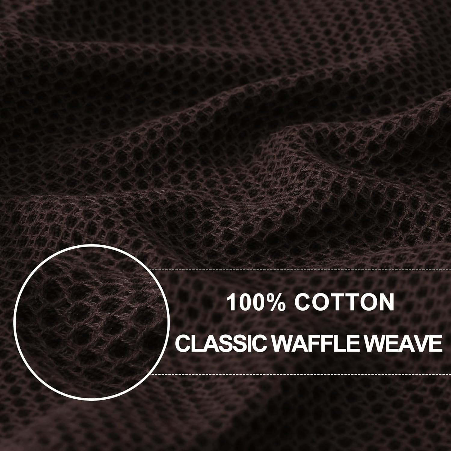 Homaxy 100% Cotton Waffle Weave Kitchen Dish Towels, Ultra Soft Absorbent Quick Drying Cleaning Towel, 13 x 28 Inches, 4-Pack, Dark Brown