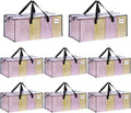 VENO 8 Pack Moving Bags Extra Large Storage Bags for College Move-In, Heavy-Duty Storage Totes, Packing Boxes, and Wardrobe Moving Supplies - Durable Laundry Bags for Clothes (Clear, 8 Pack)