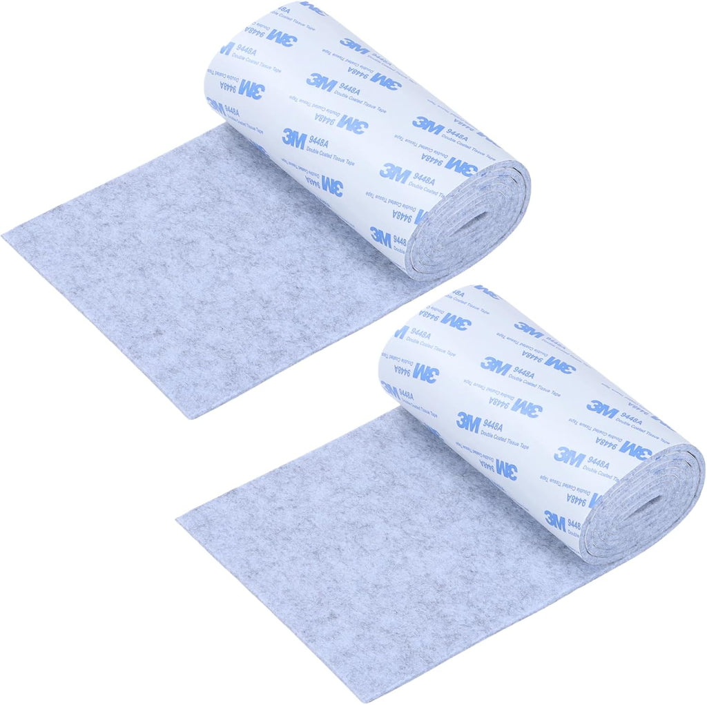Felt Furniture Pads, Non Slip Self Adhesive Cuttable Felt Tape Gray Heavy Duty Felts Strip Roll for Protecting Hardwood Floors Chair Wall Protector (40 x 5 x 0.12 Inch, 2 Pack)