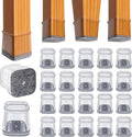BUMACO Chair Leg Floor Protectors Square Chair Leg Protectors for Hardwood Floors Silicone Pads Covers to Protect Floors Clear-20 Pcs Square L (1-1/16" to 1-5/8")