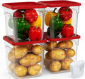 4 Pack 8 Quart Square Clear Food Storage Containers with Lids Cereal Containers Storage Airtight Food Storage Containers for Restaurant Kitchen Home