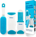 Pet Hair Remover for Clothes: Reusable Dog Cat Fur Lint Removal Brush for Clothes Furniture Couch Carpet Bed Car Seat - Self-Cleaning for Pet Owners (Fresh Blue, 1 Pack)