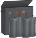 SONGMICS 55.4 Gallon (210 L) Laundry Hamper, 4-Compartment Laundry Basket Sorter with Lid, Labels, Removable Liner Bags, for Bedroom, Dark Gray URLH014G01