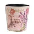 PU Leather Small Trash Can Wastebasket, Round Garbage Container Basket for Bathrooms, Laundry Room, Kitchens, Offices, Kids Rooms, Bedrooms,Dorms,Home Decorative Art Bin, 2.9 Gallon(Lavender Design)