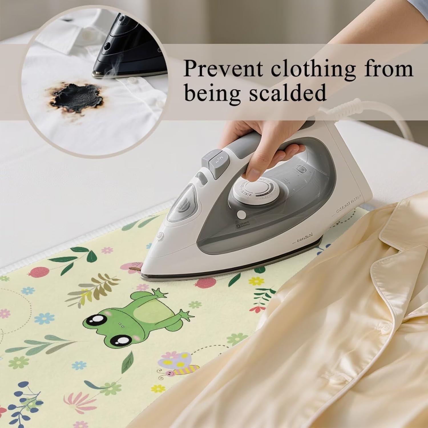 Ironing Mat Ironing Board Pad Heat Resistant, Portable, Quilting & Travel Blanket 32 x 16 Inch Cute Frog Small Ironing Mat for Table Top,Countertop,Etc