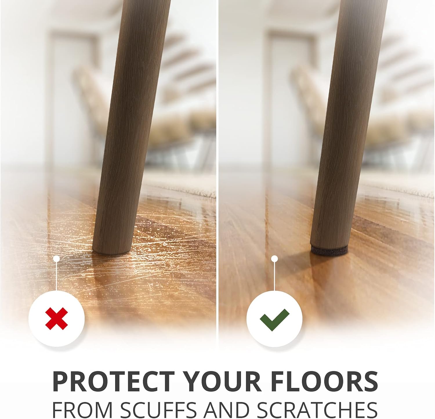 Felt Furniture Pads X-PROTECTOR 235 PCS Premium Furniture Pads - Felt Pads Furniture Feet Best Wood Floor Protectors - Protect Your Hardwood & Laminate Flooring!