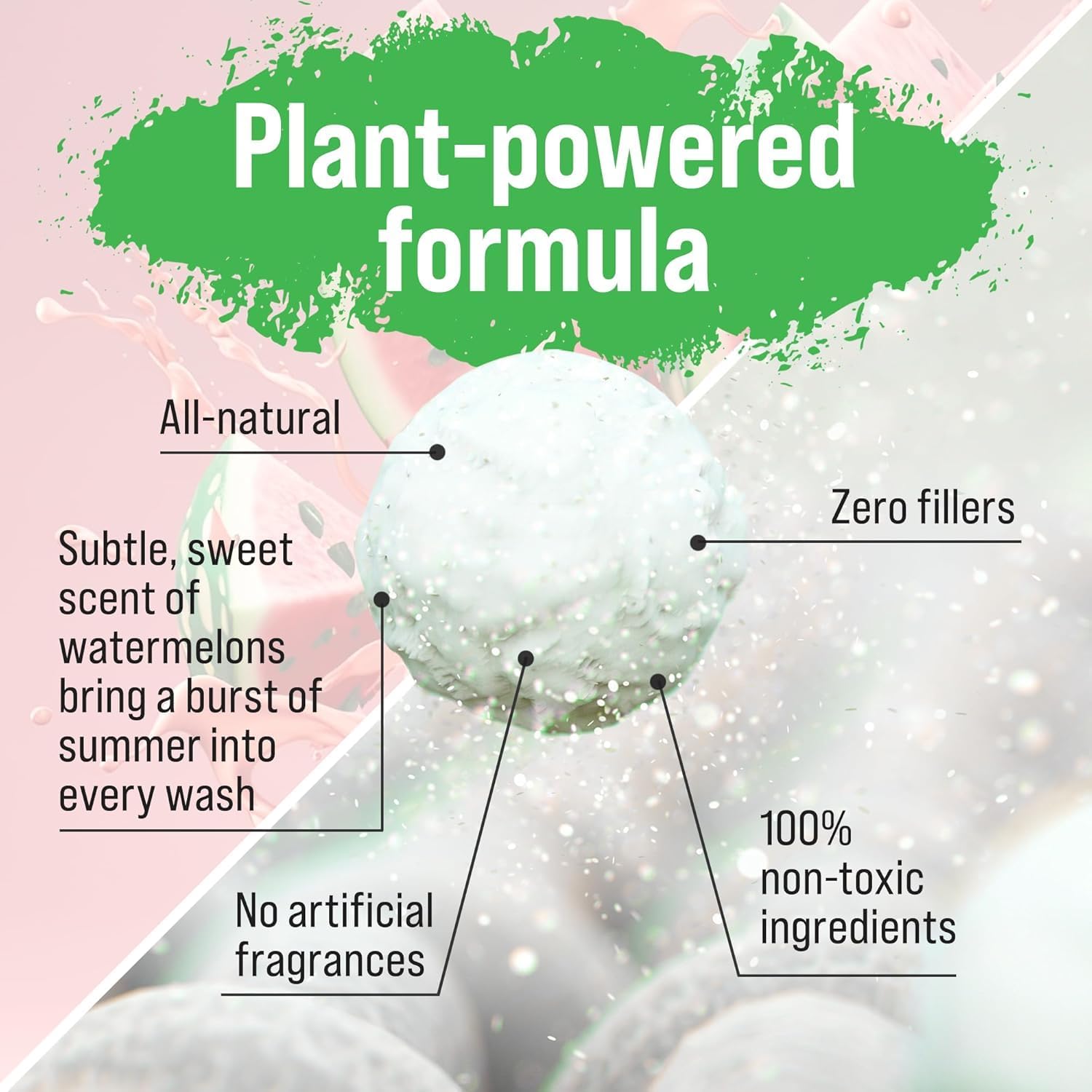 Rockin' Green Classic Rock Laundry Detergent (90 Loads), Plant based, All Natural Laundry Detergent Powder, Vegan and Biodegradable Odor Fighter, Safe for Sensitive Skin, 45 oz (Smashing Watermelons)