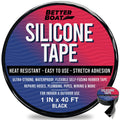 Black Heavy Duty Silicone Tape, Self-Fusing Rubber Hose and Plumbing Water Pipe Repair Seal, Coax Electrical or Waterproof Tape for Leaks, 40ft