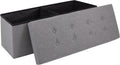 GLAXYFUR 43 Inches Folding Storage Ottoman Bench, Storage Chest, Footrest for Entryway, Living Room, Holds up to 660 lb, Light Grey