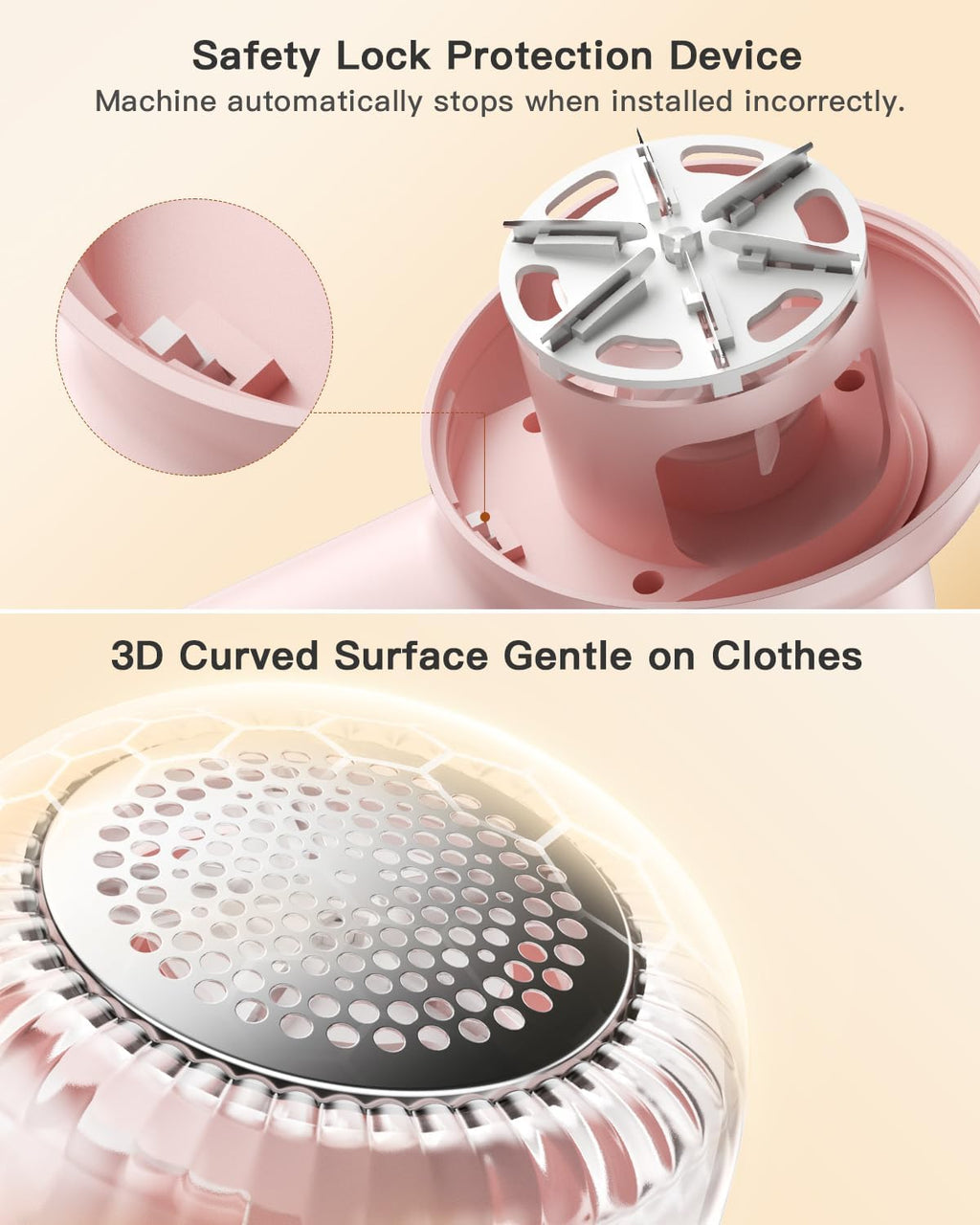 coldSky Rechargeable Fabric Shaver, Lint Shaver with Digital Display, Sweater Shaver with 6-Leaf Blades and Safety Lock, 3-Speeds Defuzzer Remove Fuzz, Pills from Clothes, Furniture, Sofa, Pink
