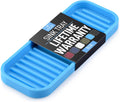Zulay Kitchen (9x3.5) Silicone Sponge Holder for Kitchen Sink - Flexible Multipurpose Kitchen Soap Tray Sponge Holder - Sink Organizer Tray for Kitchen, Bathroom, Makeup, Trinkets & More (Blue)