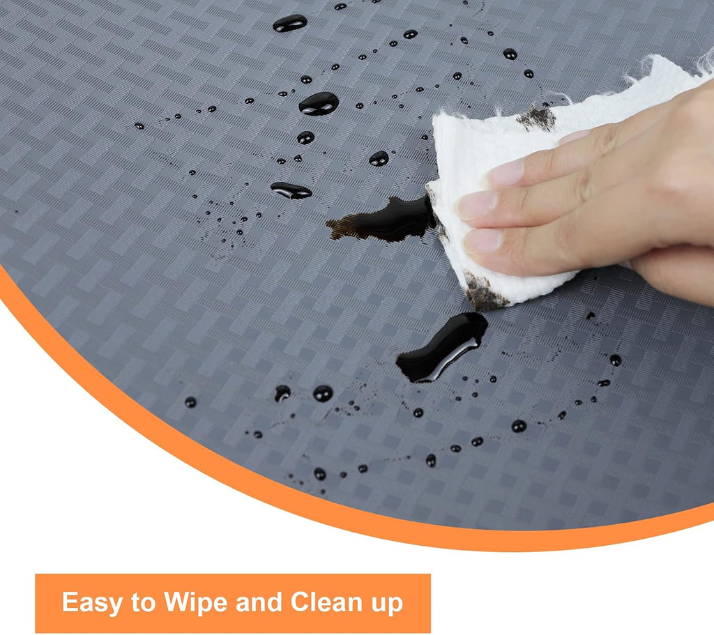 Shelf Liners for Kitchen Cabinets Refrigerator Liners Waterproof & Oil-Proof Kitchen Cupboard Liner Non-Slip Drawer Mats EVA Material Non Adhesive Fridge Mats for Shelves 17.3 x 393.7 Inches