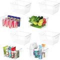 BALEINE Clear Plastic Storage Bins, Pantry Organization, BPA Free Stackable Refrigerator Organizers and Storage with Handles for Kitchen Fridge Cabinet Bathroom (8PK, 11x7.5x6)