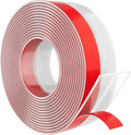 Heavy-Duty 36 ft x 2 in Weather Stripping, Extra Thick 2mm Door Draft Stopper Silicone Seal Strip for House and Glass Shower Doors for Collision and Side Gaps of Door and Windows, Clear