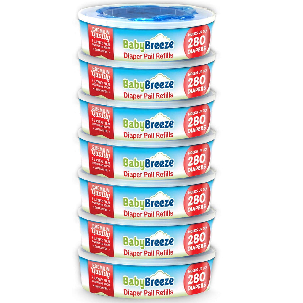 Diaper Pail Refill Bags Compatible with Playtex Diaper Genie- 1960 Count (7 Sets of 1 Pack) – by BabyBreeze