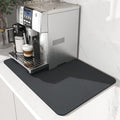 AMOAMI Dish Drying Mat for Kitchen Counter-Coffee Mat Bar Accessories, Hide Stain, Rubber Backed, Absorbent, Fit Under Coffee Maker, Espresso Machine, Pot, Dish Rack, 12"x19", Dark Grey