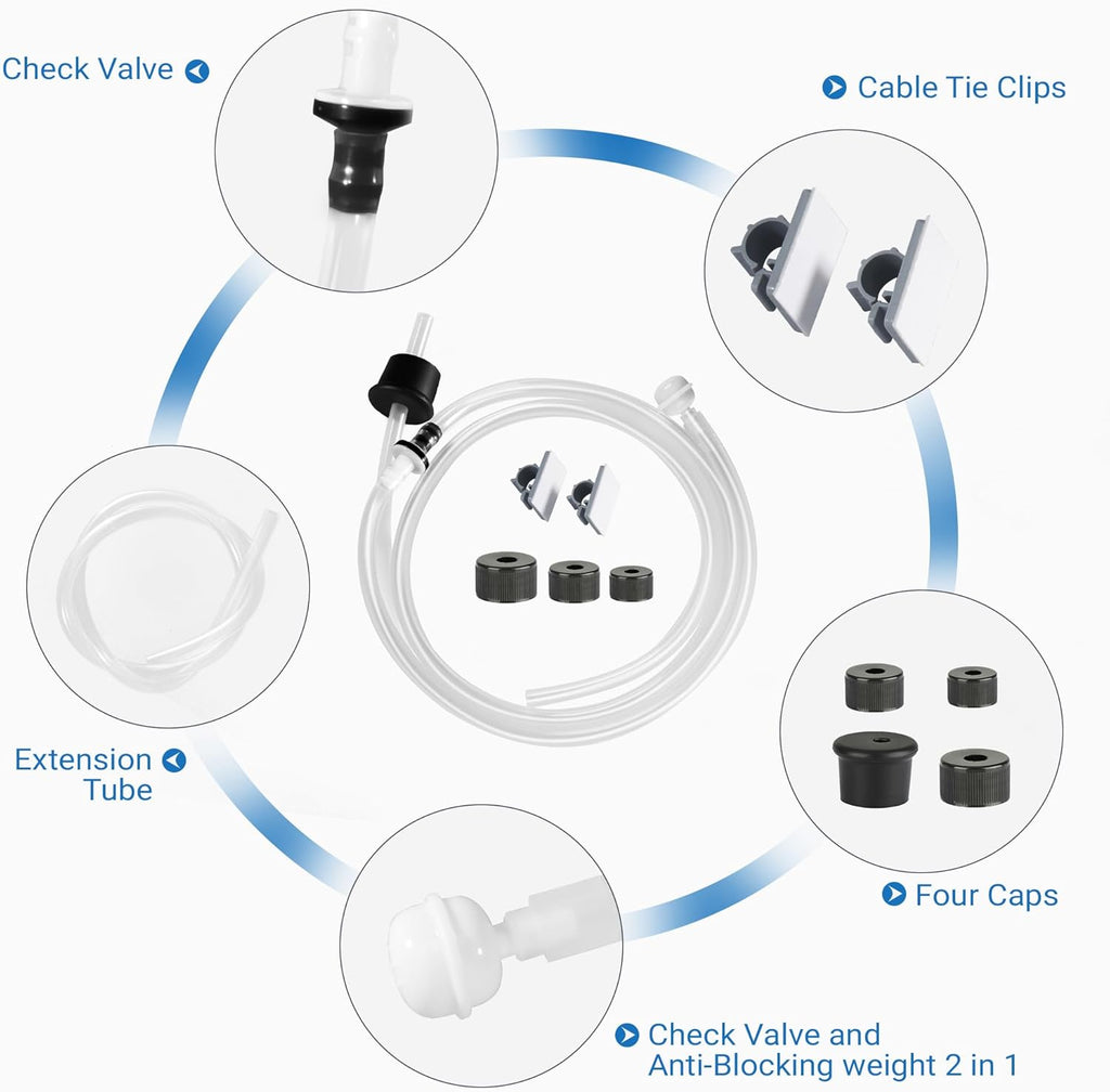 Yofidra Sink Soap Dispenser Extension Kit: Under Sink Dish Soap Dispenser with 47" Tube Hose and Check Valve for Prevent Backflow Countertop Kitchen Sink Accessories