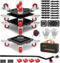 Furniture Dolly 5 Wheels Heavy Duty with Removable Side Guards,3307 Lbs Capacity,360° Rotating Wheels & Tail Brake,Furniture Movers Lifter Tool with Wheels for Appliances,Sofas,Beds,Pianos