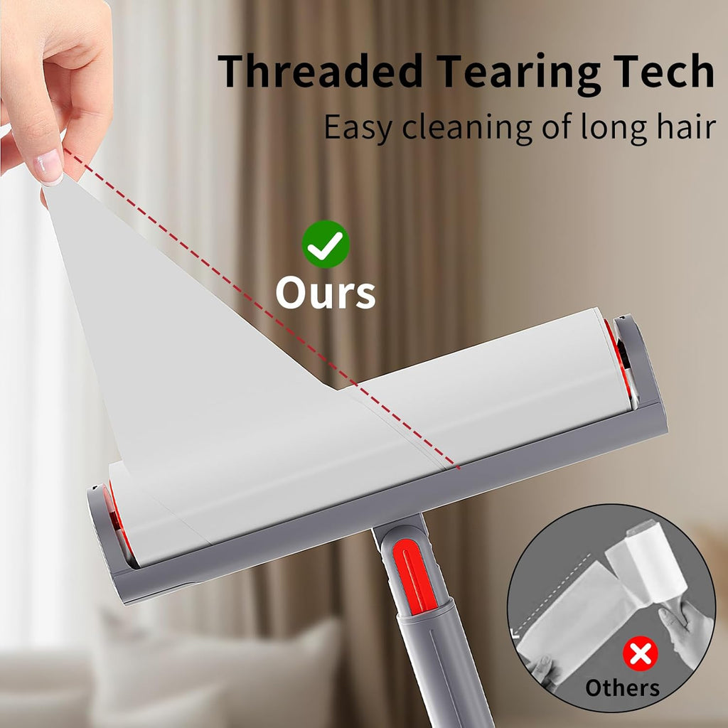 Large Lint Roller Refill 240 Sheets(4 Pack) Value Set, Extra Sticky, Easy Tear for Lint Remover, 9.45 in Pet Mega Extreme Stick Refill for Floor Roller Cleaning for Pet Hair